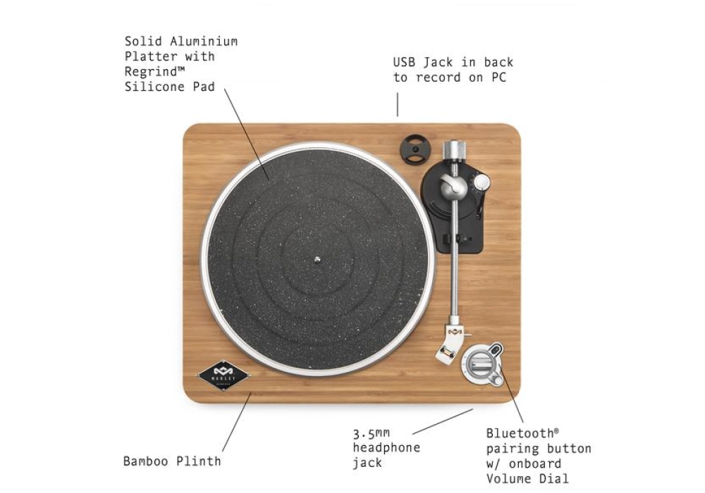 House of Marley Tourne-disque Bluetooth Stir it Up Wireless Brun