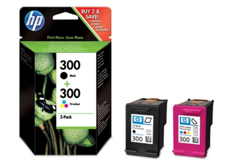 HP 300 Inkjet Cartridge - Combo Pack Black/Tri-Color