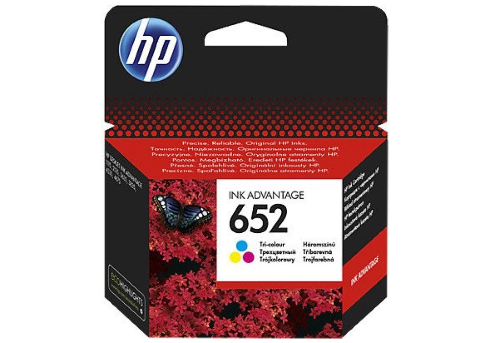 HP 652 - Tricolore (Cyan / Magenta / Jaune)