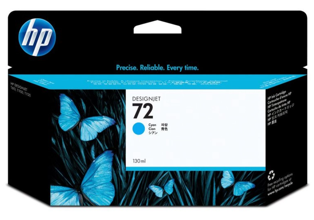 HP 72 Inkjet Cartridges - Cyan (130ml)