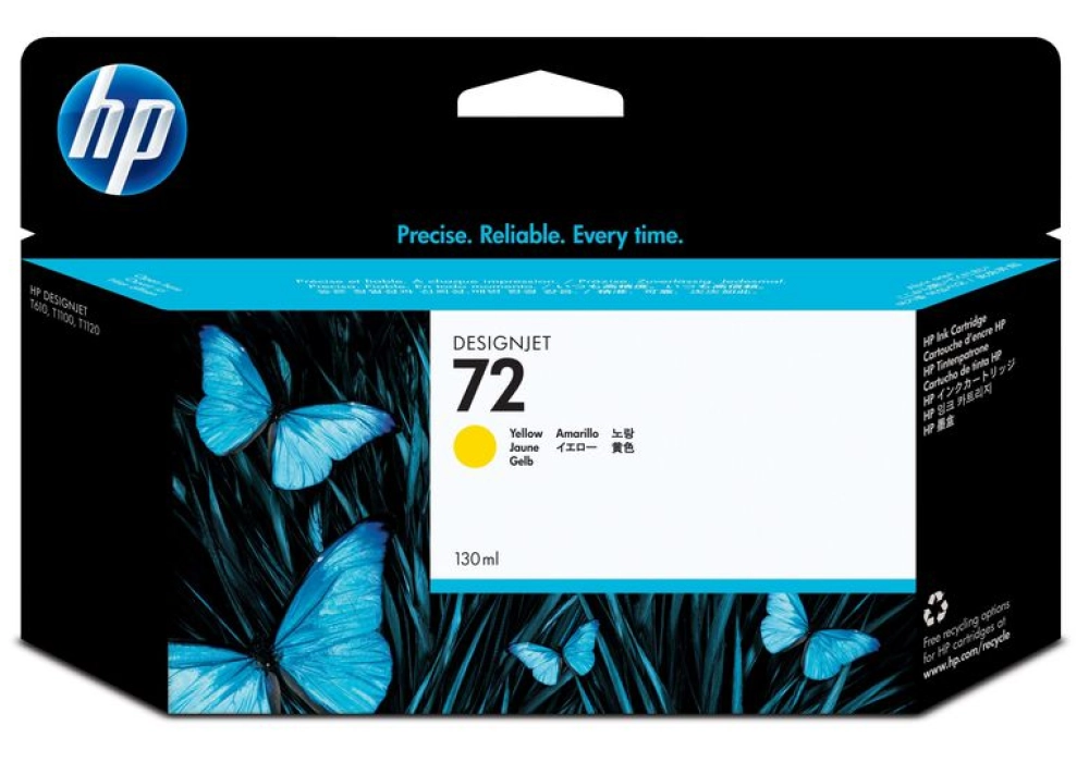 HP 72 Inkjet Cartridges - Yellow (130ml)