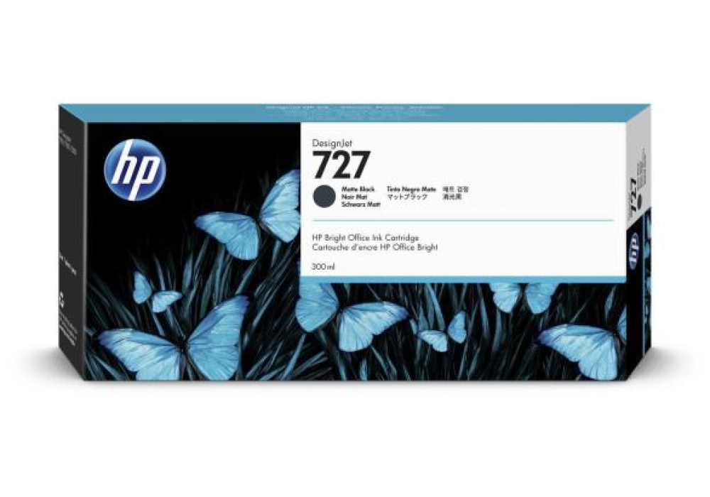 HP 727 (C1Q12A) - Cartouche d'encre Noir (mat) 300ml