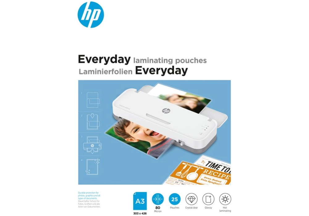 HP Everyday Laminating Pouches - A3 - 80 Micron - 25x