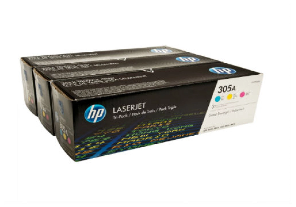 HP Toner Cartridge - 305A - Trio Pack (Cyan/Magenta/Yellow)