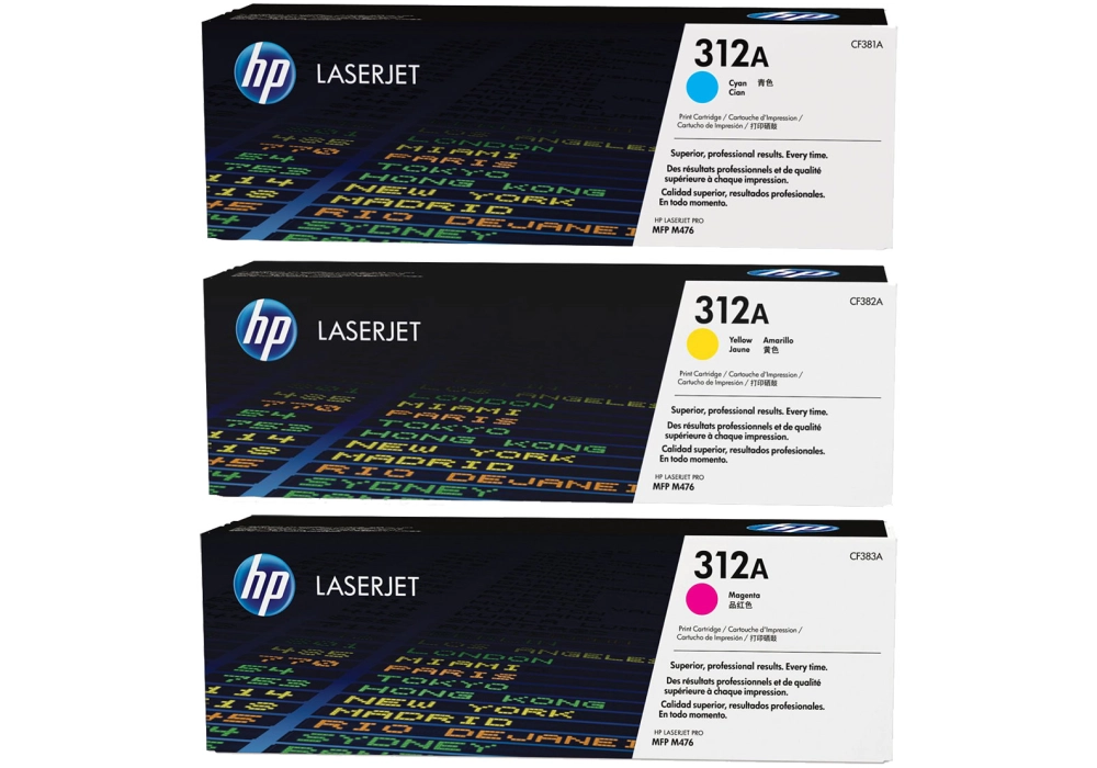 HP Toner Cartridge - 312A - Tri-Pack (CYM)