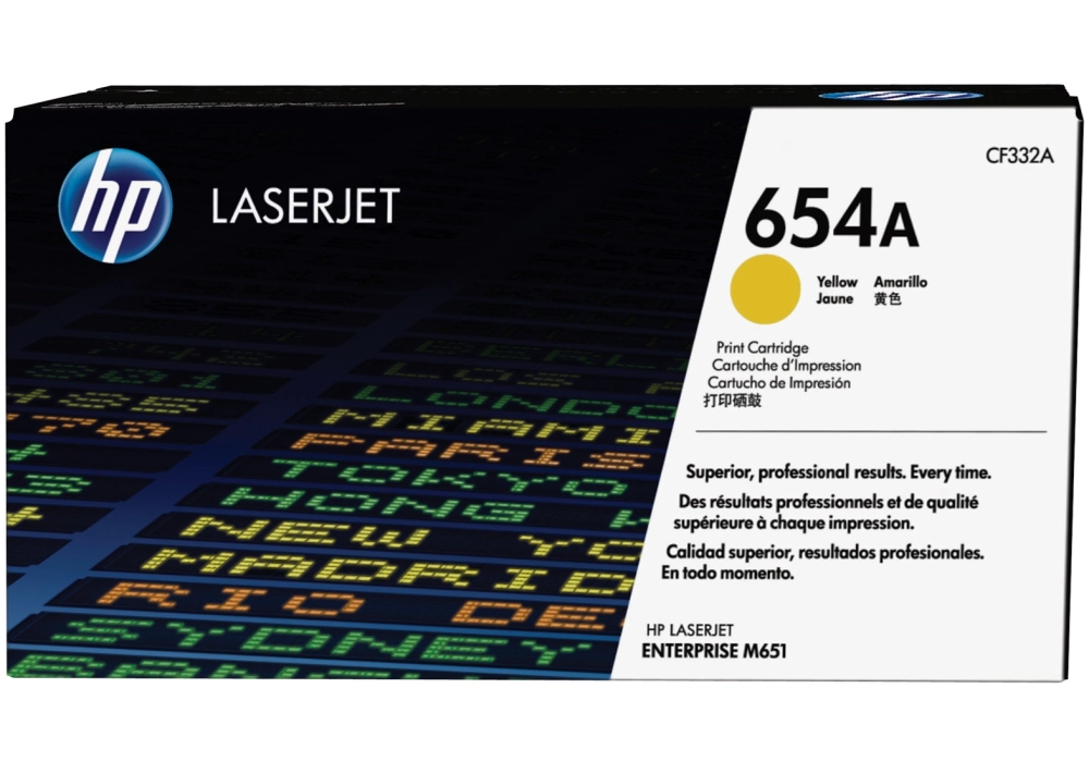 HP Toner Cartridge - 654A - Yellow