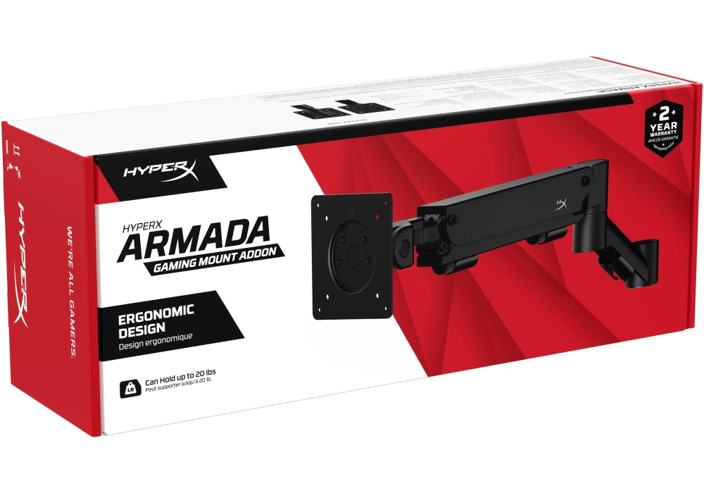 HyperX Armada Addon Gaming Mount jusqu’à 9.1 kg – Noir