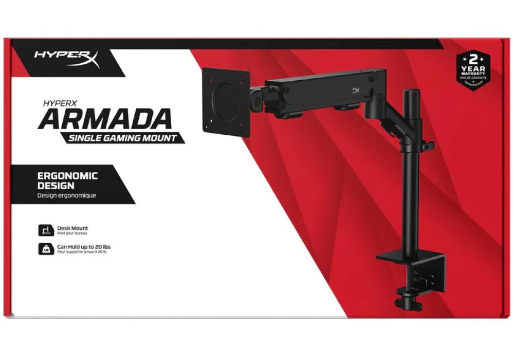 HyperX Armada Single Mount jusqu’à 9.1 kg – Noir