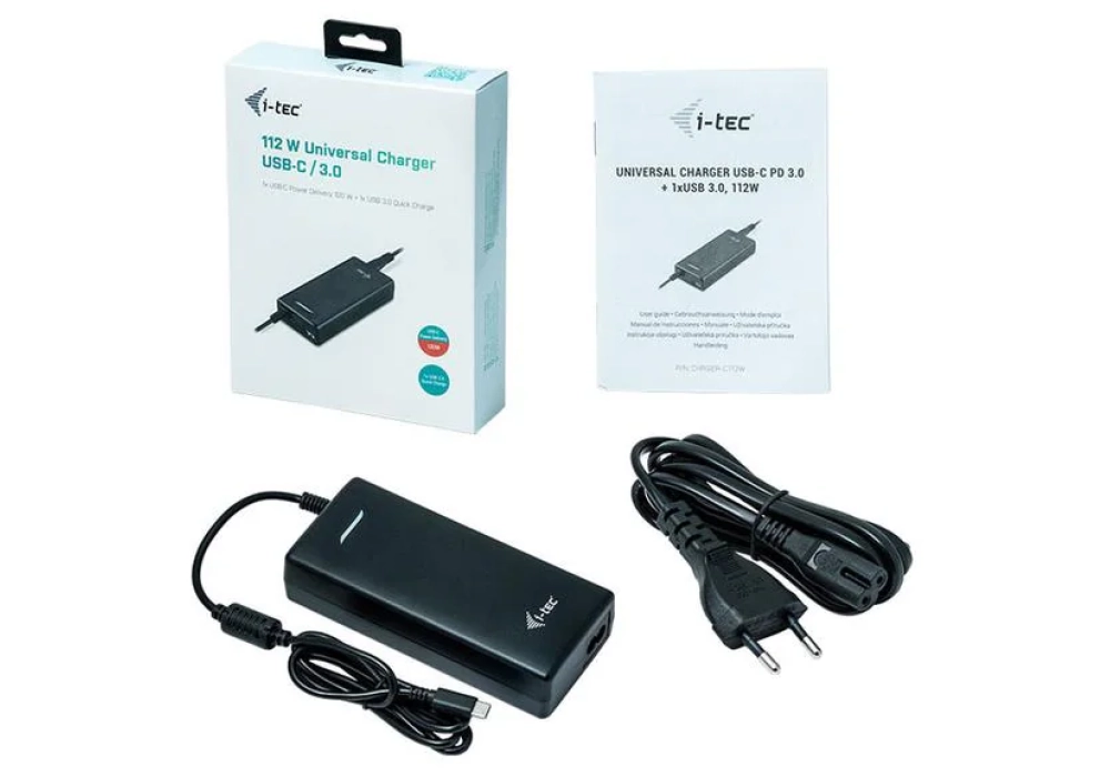 i-tec Bloc d’alimentation Universal USB-C PD 3.0 + USB-A 3.0 112 W