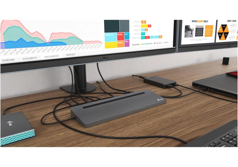 i-tec Station d'accueil USB-C 4K 3x Display 85 W Ergo + bloc d'alimentation