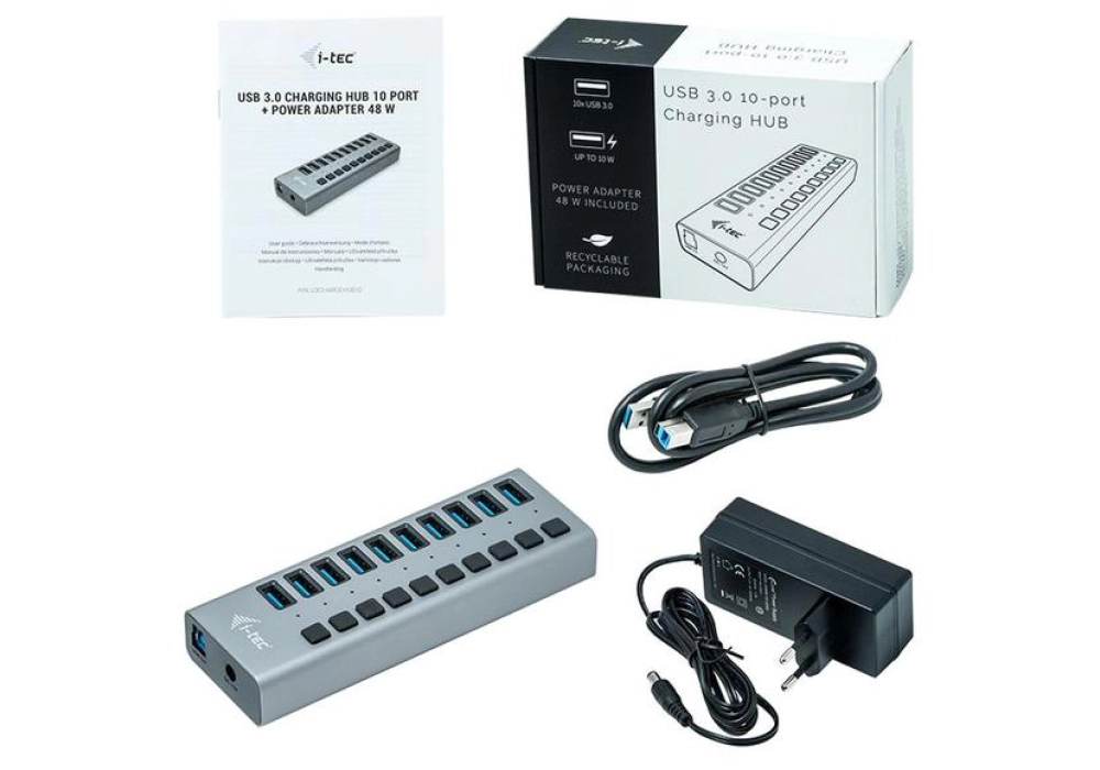 i-tec USB Charging Hub + Switch - 10 ports