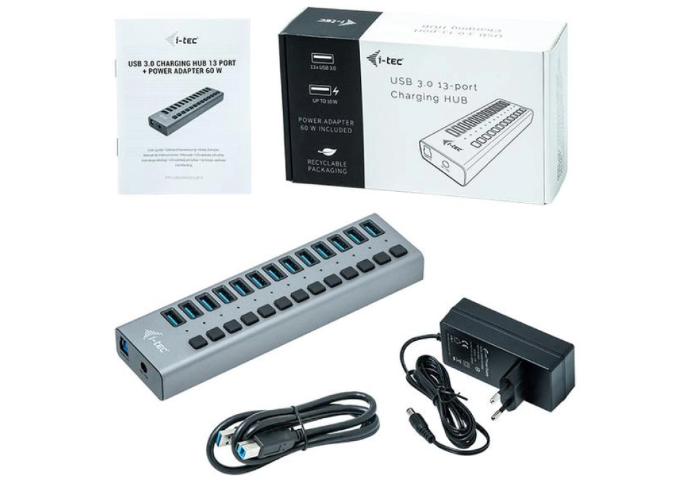 i-tec USB Charging Hub + Switch - 13 ports