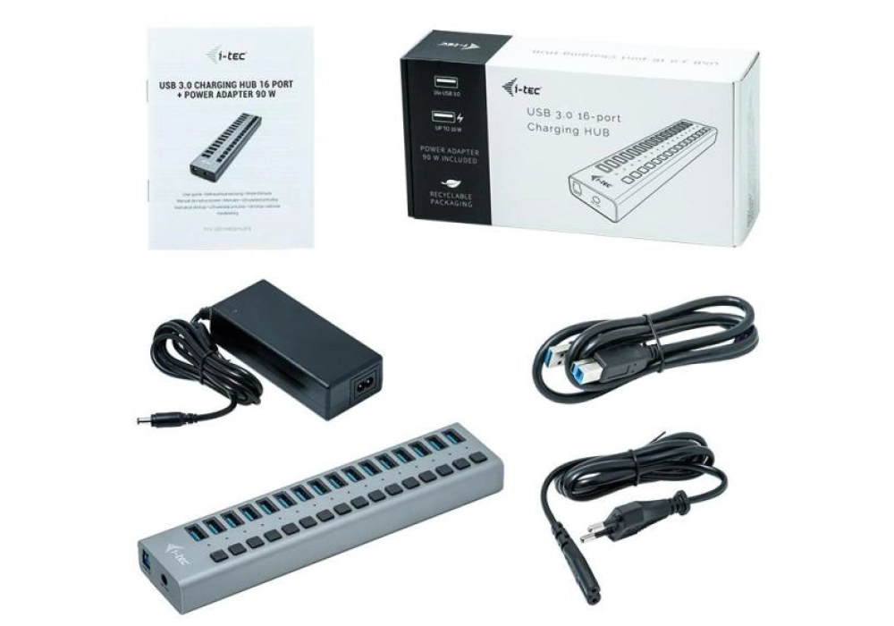 i-tec USB Charging Hub + Switch - 16 ports