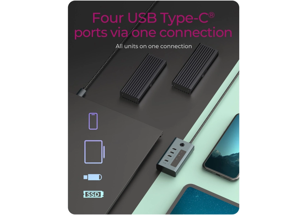 ICY BOX Hub USB-C 4-Ports IB-HUB1454-C31