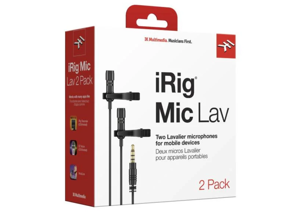 IK Multimedia Microphone iRig Mic Lav Ensemble de 2