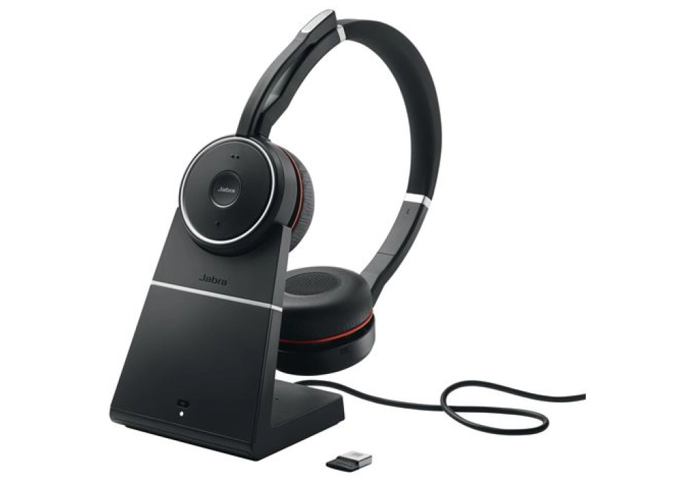 Jabra Evolve 75 Stereo BT MS + Stand (Black)