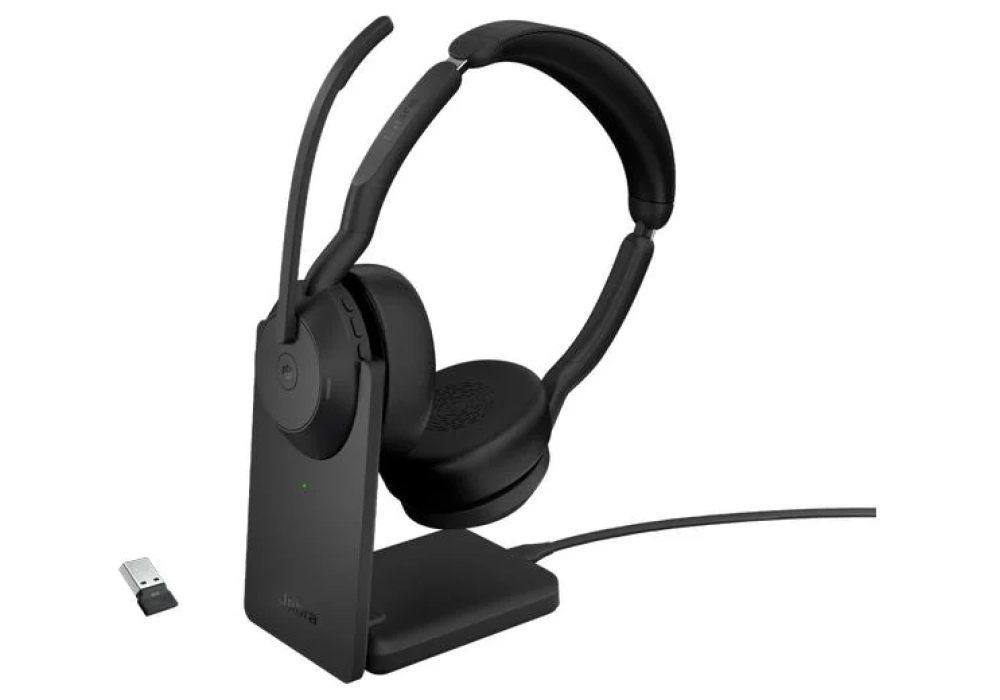 Jabra Evolve2 55 Duo MS, USB-A, station de chargement incluse