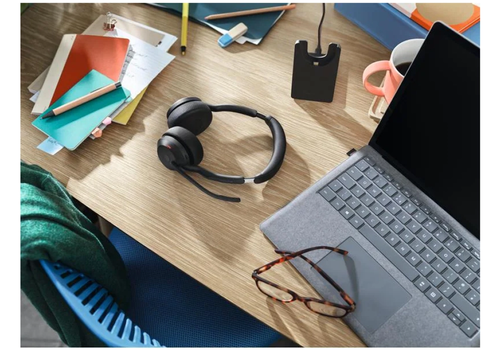 Jabra Evolve2 55 Duo MS, USB-A, station de chargement incluse