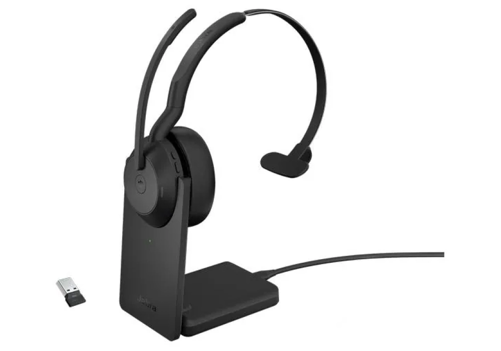 Jabra Evolve2 55 Mono MS, USB-A, station de chargement incluse