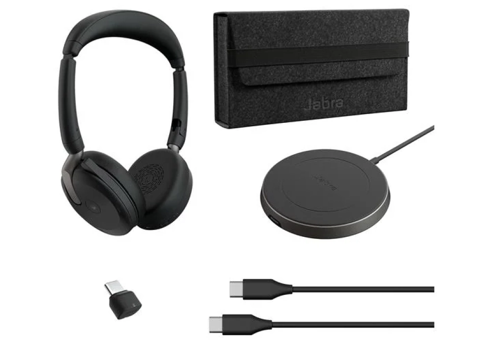 Jabra Evolve2 65 Flex Duo MS, USB-C, station de chargement incluse