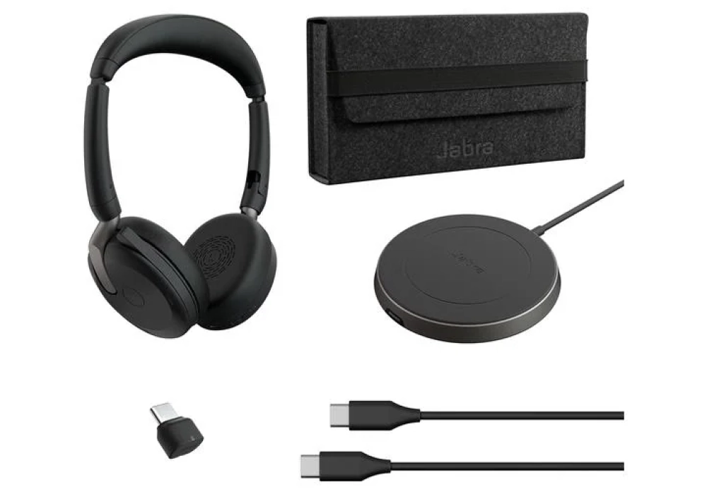 Jabra Evolve2 65 Flex Duo UC, USB-C, station de chargement incluse