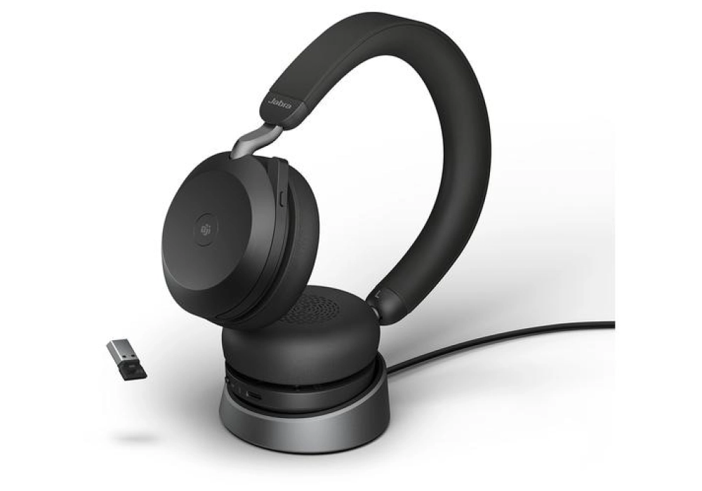 Jabra Evolve2 75 Stereo USB-A/BT MS + Stand (Black)