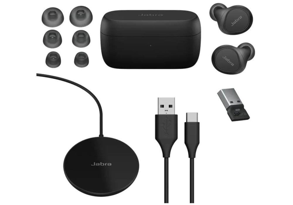 Jabra Evolve2 Buds MS + pad de chargement, USB-A