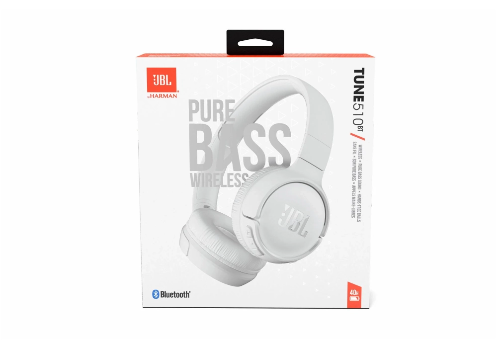 JBL Casques extra-auriculaires Wireless TUNE 510 BT Blanc