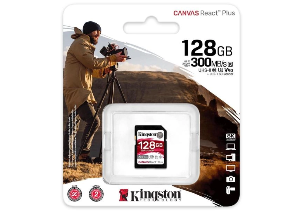 Kingston Canvas React Plus SDHC - 128 GB