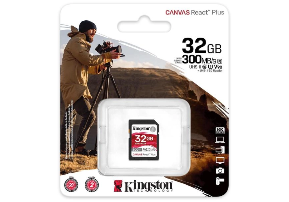 Kingston Canvas React Plus SDHC - 32 GB