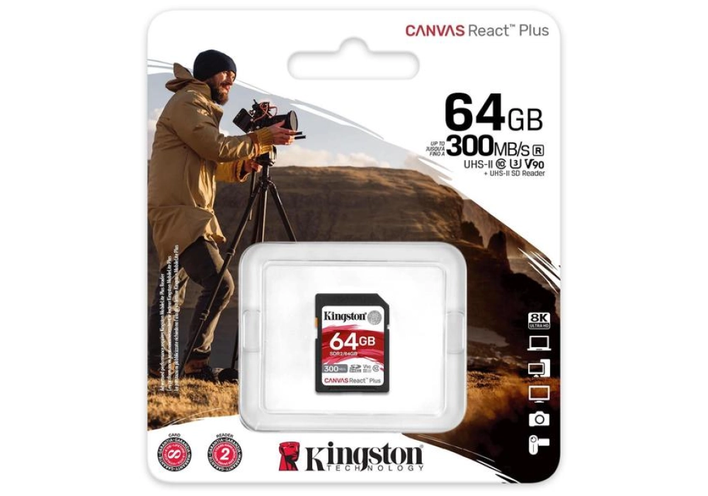 Kingston Canvas React Plus SDHC - 64 GB