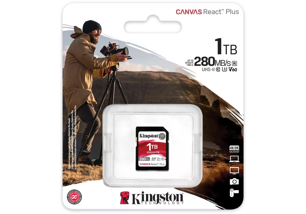 Kingston Carte SDXC Canvas React Plus V60 1000 GB