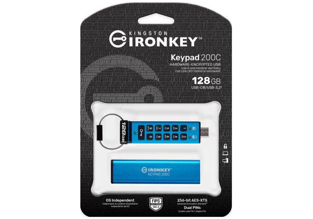 Kingston Clé USB IronKey Keypad 200C 128 GB