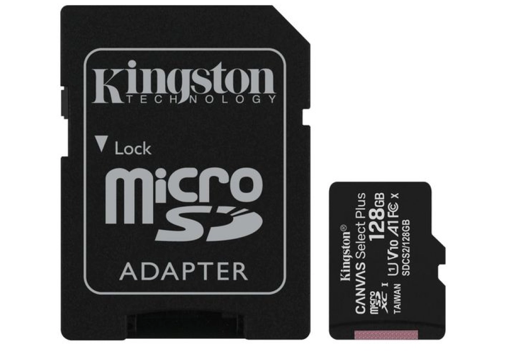 Kingston microSDHC Canvas Select Plus - 128 GB (incl. SD Adapter)