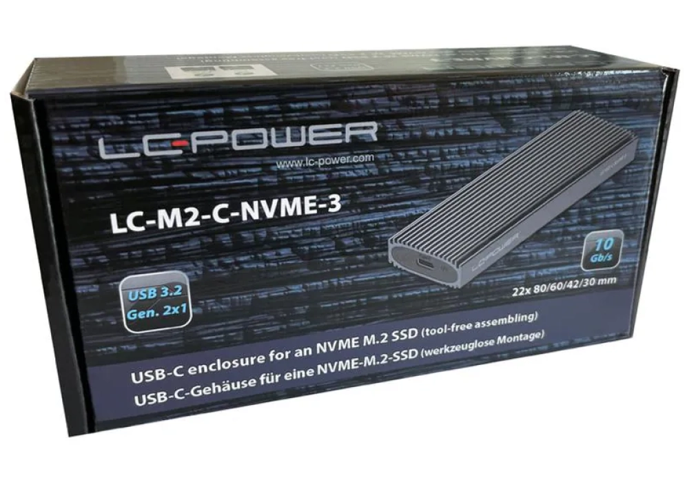 LC-Power Boîtier externe LC-M2-C-NVME-3 M2