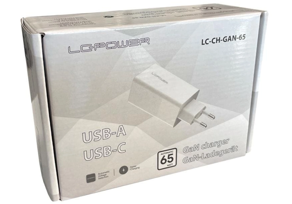 LC-Power Chargeur mural USB 65W (LC-CH-GAN-65)