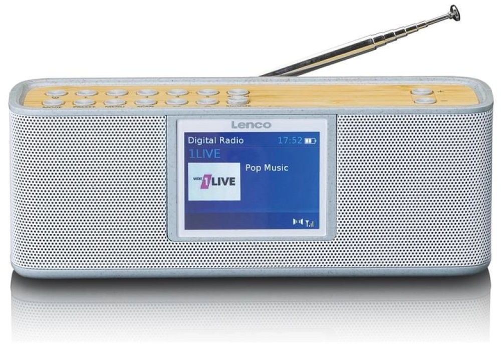 Lenco Radio DAB+ LEN PDR-046 Bambou/Blanc