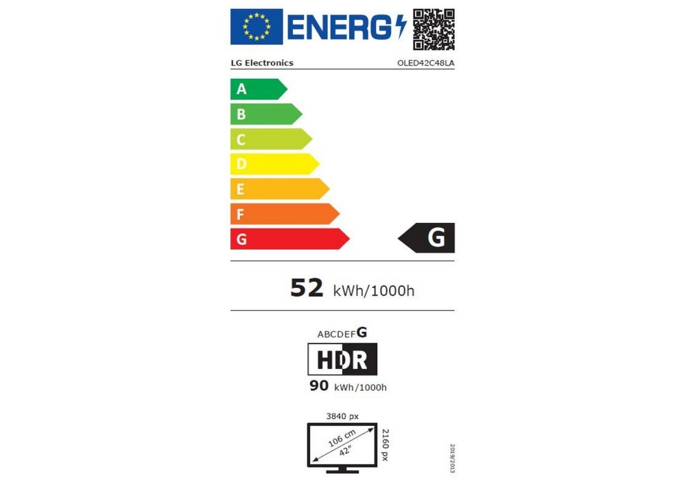 LG TV OLED 42C48 42", 3840 x 2160 (Ultra HD 4K), OLED