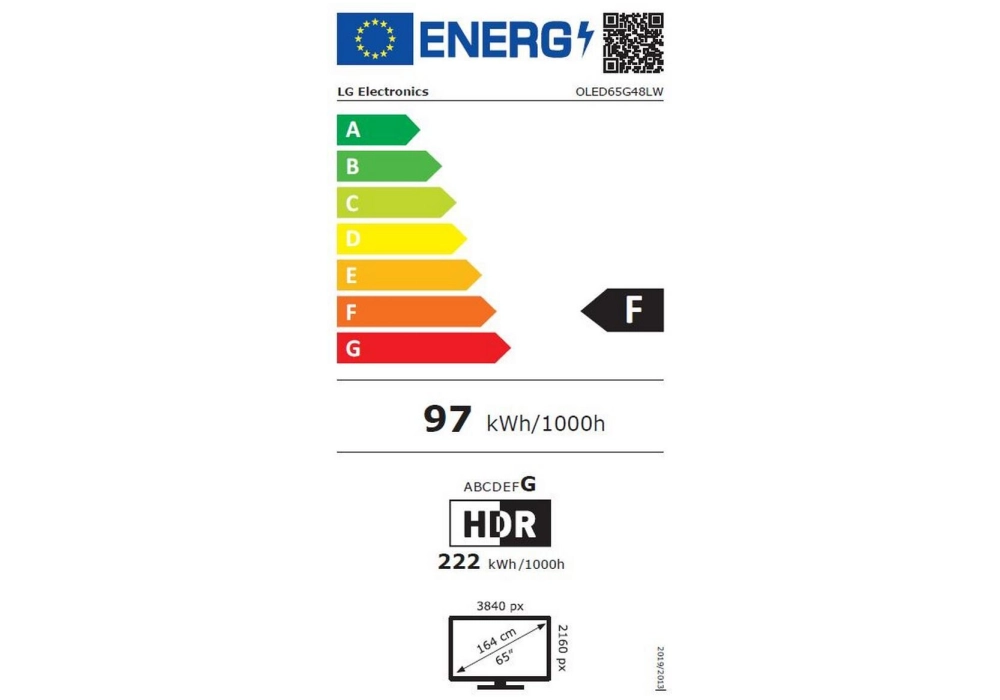 LG TV OLED 65G48 65", 3840 x 2160 (Ultra HD 4K), OLED