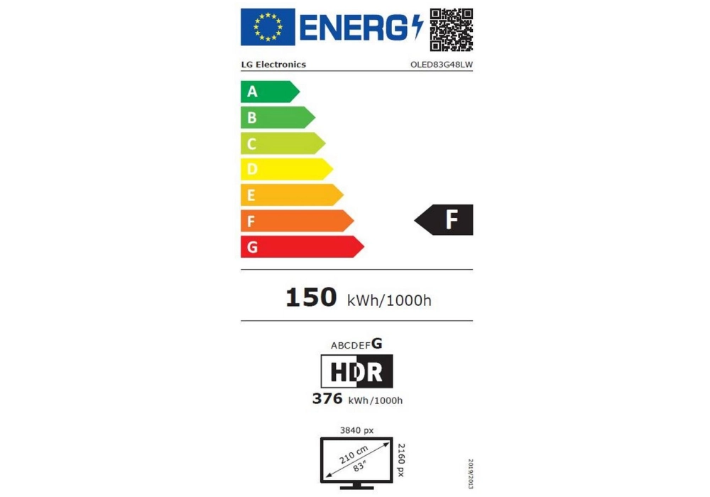 LG TV OLED 83G48 83", 3840 x 2160 (Ultra HD 4K), OLED