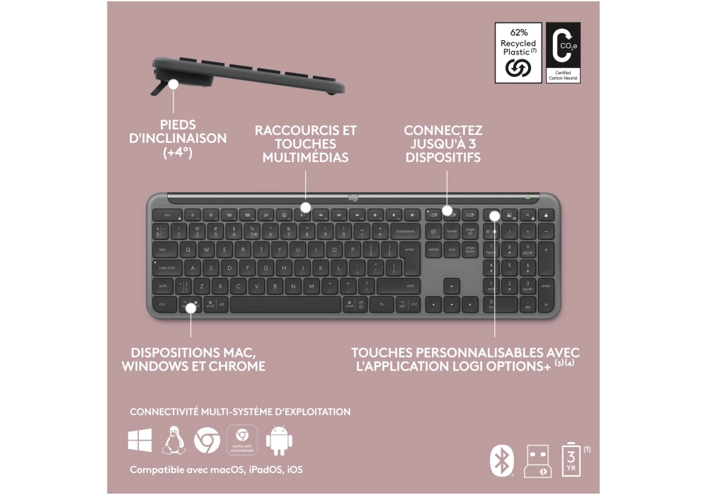 Logitech Clavier K950 Signature Slim Graphite