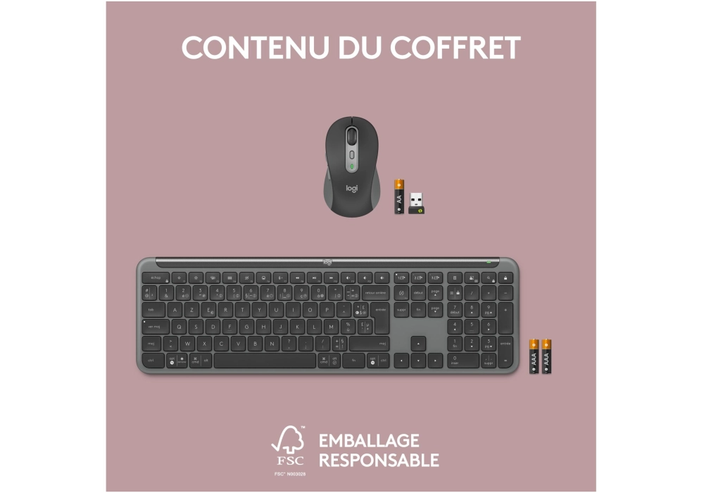 Logitech Ensemble clavier-souris MK950 Signature Slim Combo