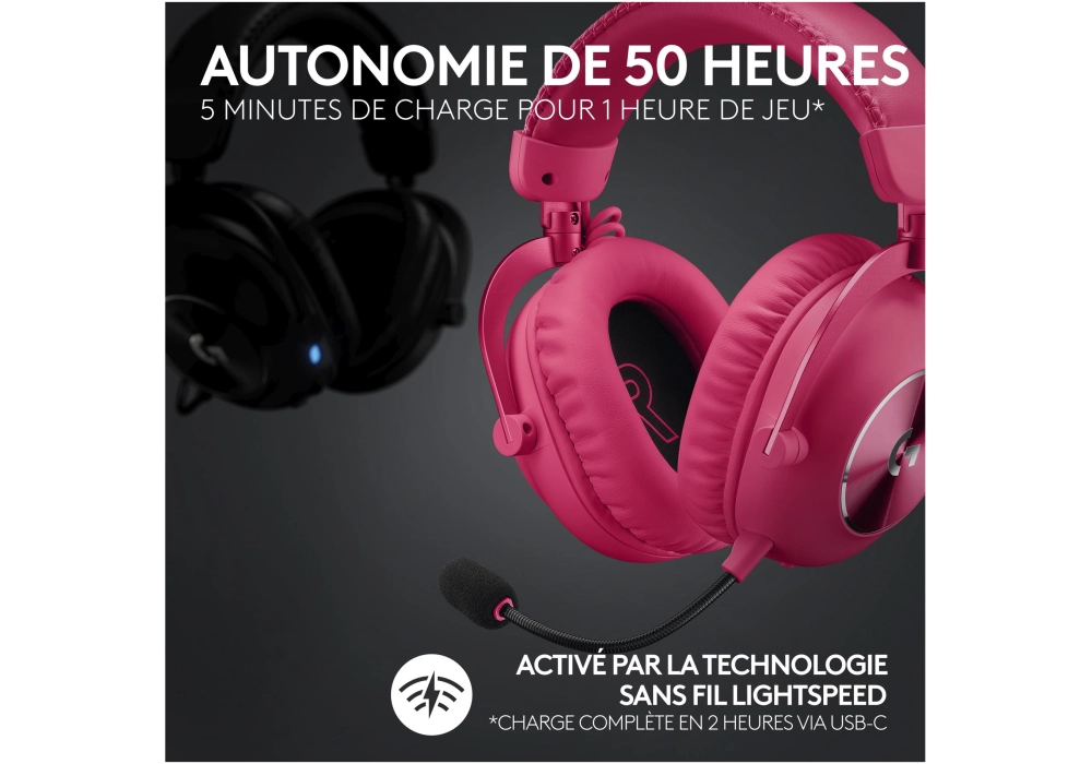 Logitech G Pro X 2 Wireless Lightspeed Gaming Magenta