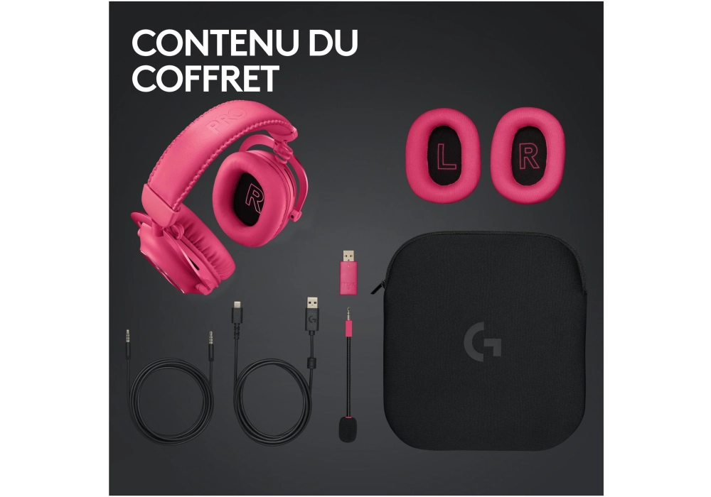 Logitech G Pro X 2 Wireless Lightspeed Gaming Magenta