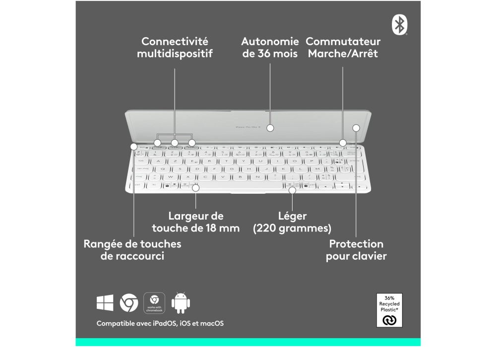 Logitech Keys-To-Go 2 Pale grey