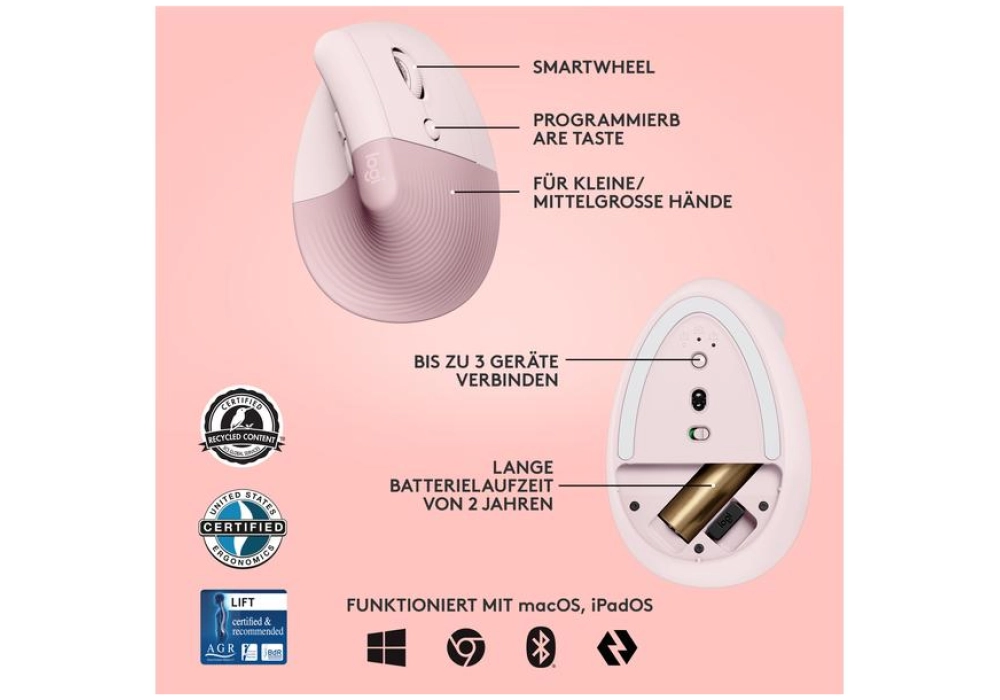 Logitech Lift (Rose)