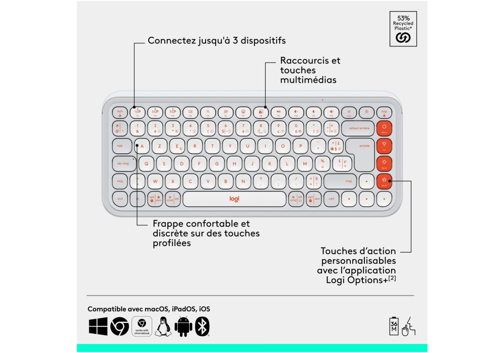 Logitech POP Icon Combo Off-white (CH Layout)