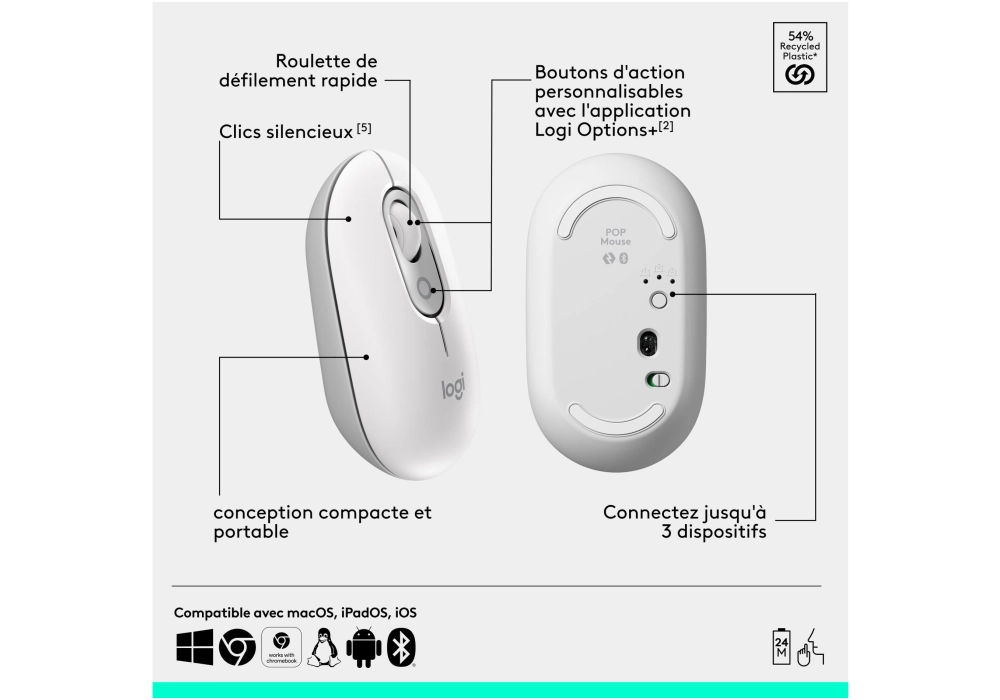 Logitech POP Icon Combo Off-white (CH Layout)