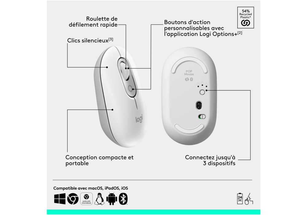 Logitech POP Mouse Off-White