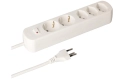 Max Hauri Power Strip Basic-Line (White) - 3x T13 + 2x Schuko - 1.5 m